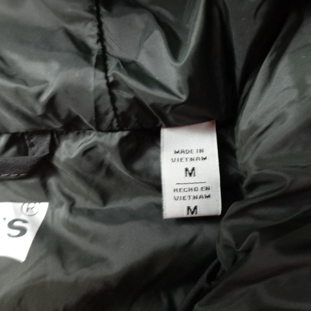 NEW Levis Jacket Mens M Black Insulated Hooded Full Zip Puffer Coat Quilted Work